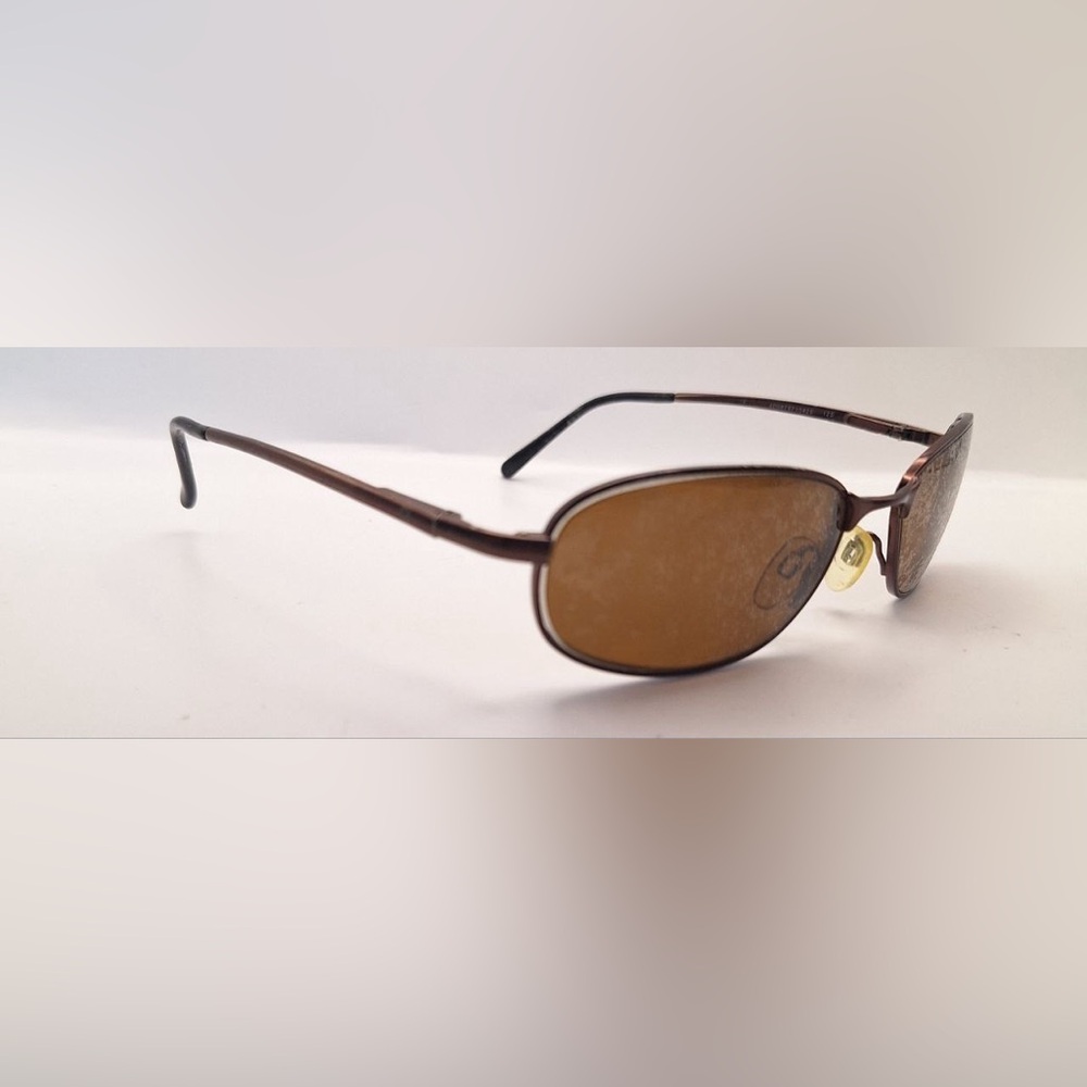 Vintage Oceano 800879710426 Brown Oval Metal Sunglasses Frames Only Italy